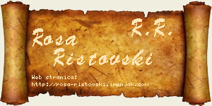 Rosa Ristovski vizit kartica